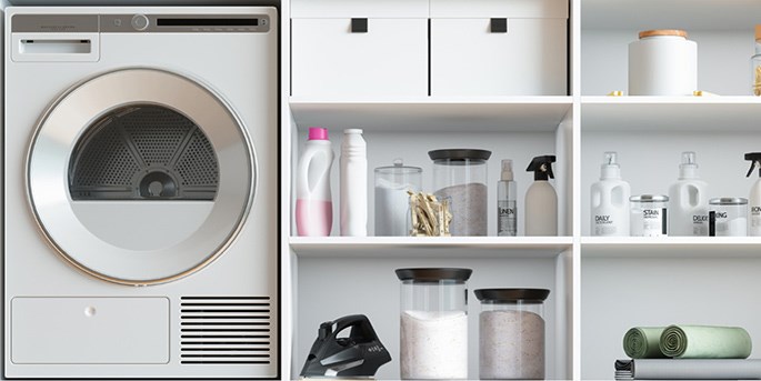 Over The Washer and Dryer Storage Shelf- Laundry Room Organization